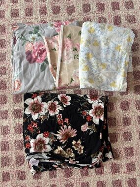 Lou Lou & Company Floral Swaddle Set in Black, Gray, Pink, Cream, Yellow